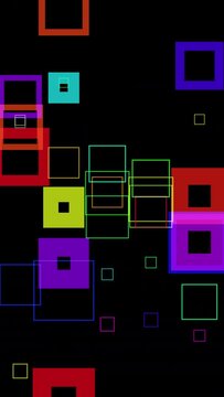 colourful square and circle shapes in vertical