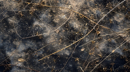 Plants and Dirt in Black and White