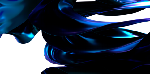 Ethereal Fluidity: Abstract 3D Blue Wave Illustration with a Dreamlike Quality