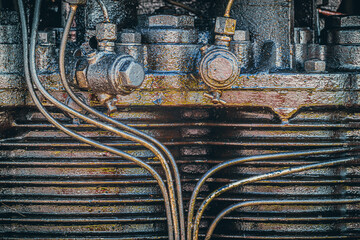 Details of an old steam locomotive