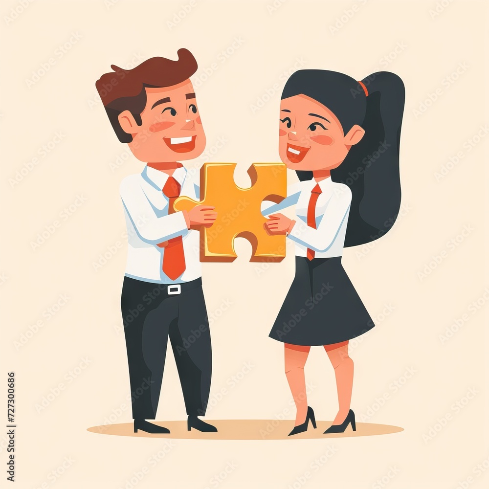 Aufkleber teamwork of partners that work together as integration and startup concept. generative ai