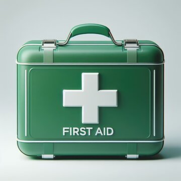 first aid box on white
