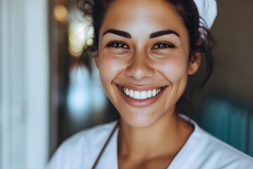 Joyful Nurse with Sparkling Smile - Powered by Adobe