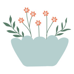 plant in pot vector illustration