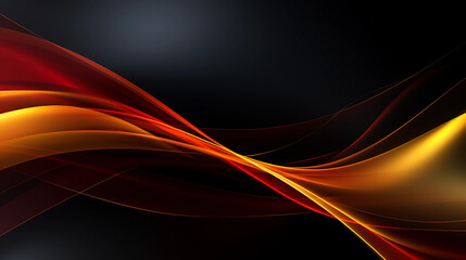 Fototapeta premium abstract red yellow wave lines on dark background