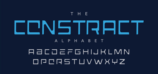 Abstract minimal modern alphabet fonts. Science fiction typography sport, technology, fashion, digital, future creative logo font.  vector illustration eps 10 - obrazy, fototapety, plakaty