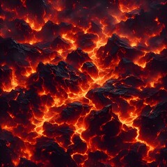 fire on black, volcano lava, background Fire