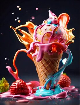 ice cream of delicious flavours