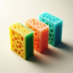 stack of colorful sponges
