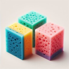 stack of colorful sponges
