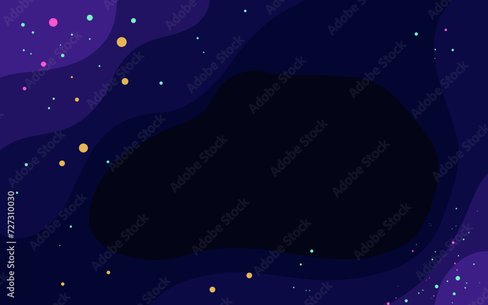 Poster vector space background . cute flat style template with stars in outer space
