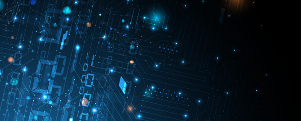 Obraz premium Science futuristic internet high computer technology business background