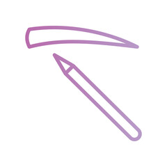 eyebrow pencil icon with white background vector stock illustration