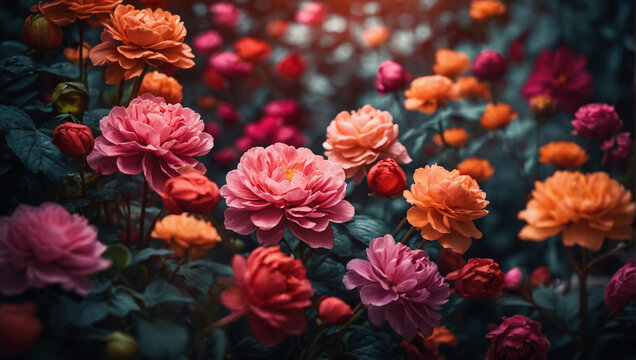 Rose flowers background  ai image 