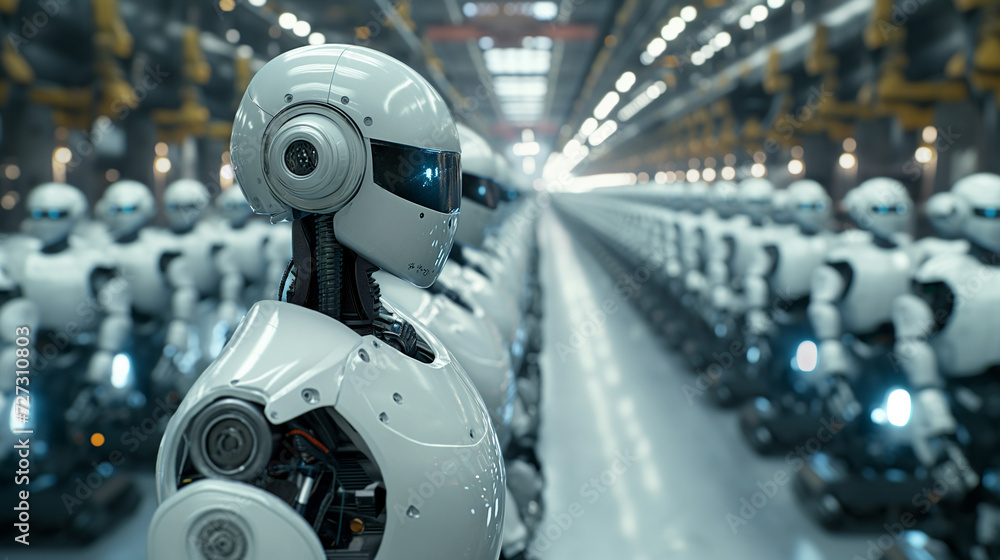 Poster more autonomous robots are being assembled in factories.