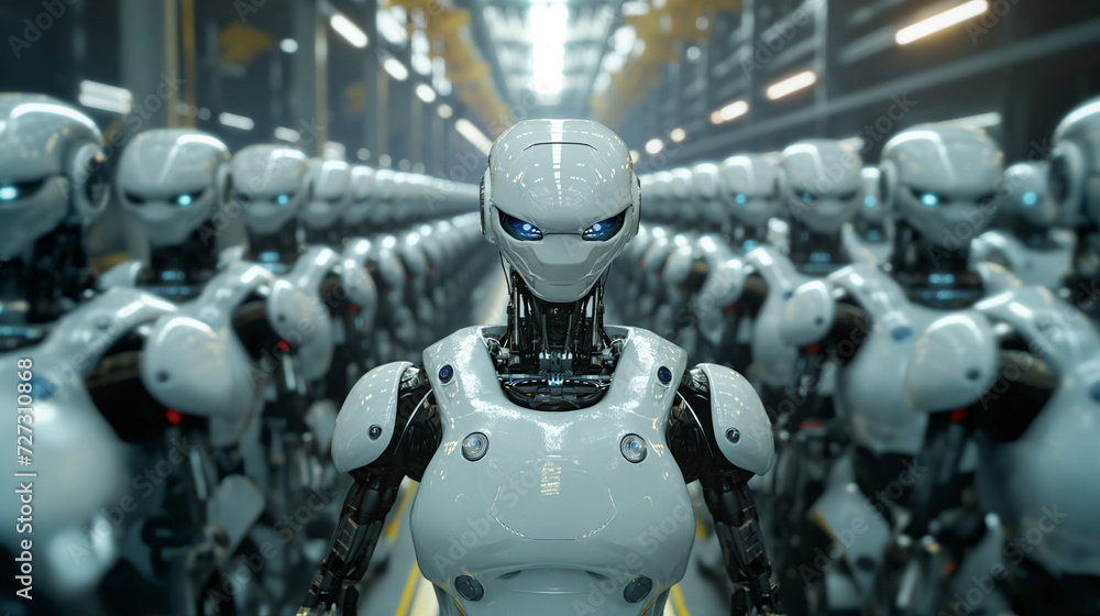 Poster more autonomous robots are being assembled in factories.