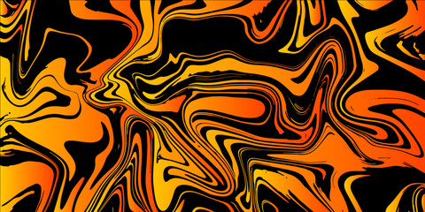 Abstract Orange Marble texture background. Orange and Black mixing oil paint texture. Orange Marbleized Stripes With marble ink texture. Splash of paint. Colorful liquid.	