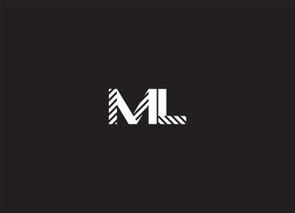 M, L, ML letter Logo Design Vector Template. - obrazy, fototapety, plakaty
