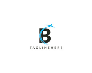 Fototapeta premium Creative Modern Letter B tour and travel logo design vector Illustration.