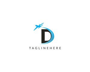 Creative Modern Letter D tour and travel logo design vector Illustration.