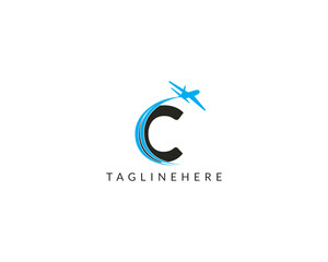 Fototapeta premium Creative Modern Letter C tour and travel logo design vector Illustration.