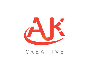 Creative Modern AK Latter Logo Template vector Abstract Monogram Symbol victor illustration.