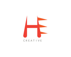 Creative Modern HE Latter Logo Template vector Abstract Monogram Symbol victor illustration.