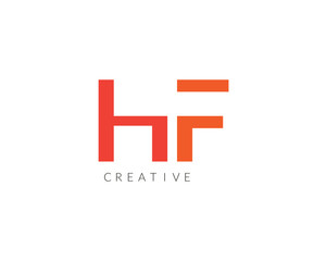 Obraz premium Creative Modern HF Latter Logo Template vector Abstract Monogram Symbol victor illustration.