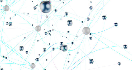 Digital cyberspace with particles and Digital data network connections concept.