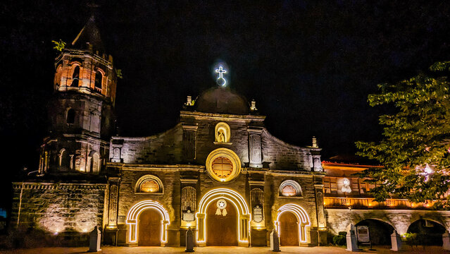 Historical Barasoain Church at night, Malolos, Bulacan, Philippines