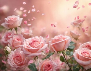 Arrière-plan fleurs avec des roses clairs