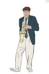 Fototapeta premium musician playing saxophone