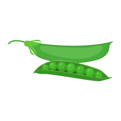 Cartoon green bean vector alphabet G vegetable