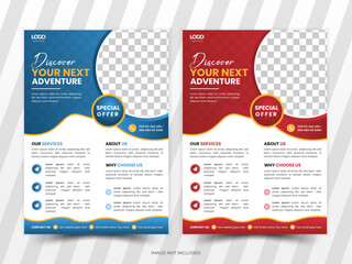 Travel Vacation Tour Agency Flyer Template Design. Vector illustration