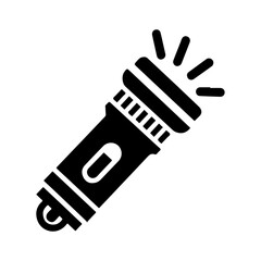 Obraz premium minimal flashlight vector icon silhouette, clipart, symbol, black color silhouette