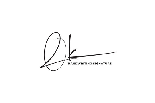 QK initials Handwriting signature logo. QK Hand drawn Calligraphy lettering Vector. QK letter real estate, beauty, photography letter logo design.