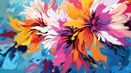 Fototapeta na wymiar Bright contrast multicolored floral pattern.