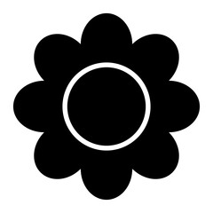 Flower black icon.