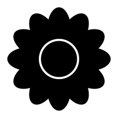 Flower black icon.