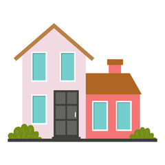 house building vector flat illustration