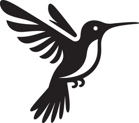 Humming bird silhouette vector image, vector artwork of a humming bird