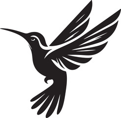 Humming bird silhouette vector image, vector artwork of a humming bird