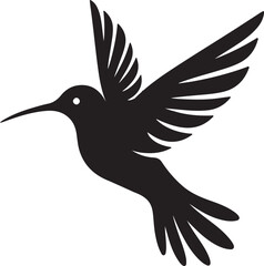 Humming bird silhouette vector image, vector artwork of a humming bird