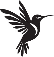 Humming bird silhouette vector image, vector artwork of a humming bird