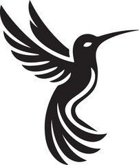 Humming bird silhouette vector image, vector artwork of a humming bird