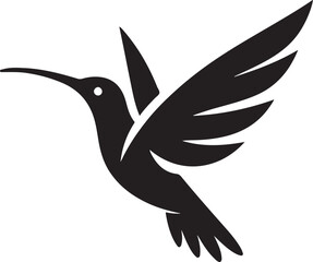 Humming bird silhouette vector image, vector artwork of a humming bird