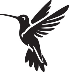 Humming bird silhouette vector image, vector artwork of a humming bird