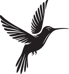 Humming bird silhouette vector image, vector artwork of a humming bird