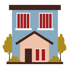 house building vector flat illustration