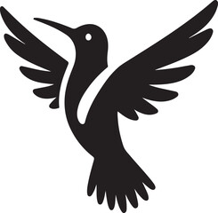 Humming bird silhouette vector image, vector artwork of a humming bird